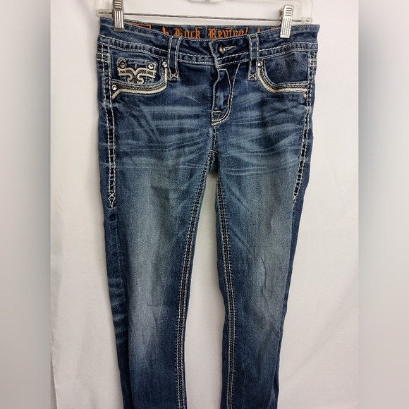 Rock Revival Blue Western Women's Jeans (#24) - Picture 1 of 12